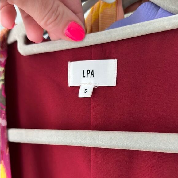 Revolve LPA Ada Puff Sleeve Pink Floral Wrap Crop Blouse - Picture 8 of 14